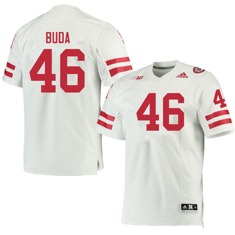 Men #46 Grant Buda Nebraska Cornhuskers College Football Jerseys Sale-White